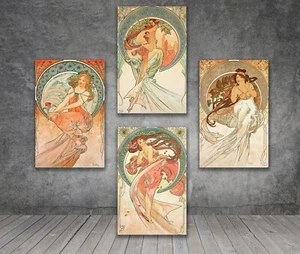Alphonse Mucha The Arts Poetry Music Dance CANVAS PAINTING ART PRINT 1492 - Picture 1 of 13