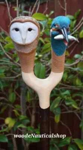 Wooden walking stick hand carved Beautiful Birds wooden walking cane - Picture 1 of 6
