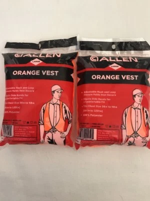 ALLEN 15754A 2 Orange Safety & Hunting Vest Size Large Fits 38"- 48"Chest NEW - Image 1 of 4