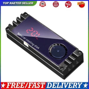 Digital Temperature Display M.2 SSD Heatsink Cooler with Turbo Fan (Black) - Afbeelding 1 van 7
