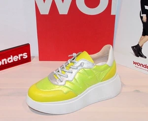 % RESTPAARE SONDERVERKAUF % WONDERS Sneaker Leder Nylon Schnürer - Neu ! Gr. 36 - Bild 1 von 10