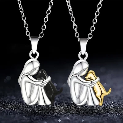 Neue Mode Hund Pfote Hug Anhänger Halskette - Pet Lover Frauen kreative Geschenk - Bild 1 von 4