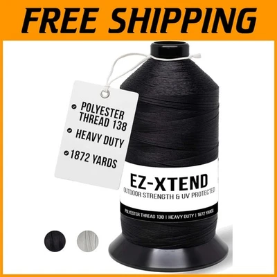 Heavy-Duty Bonded Polyester Thread - Black 8oz, UV Resistant for Marine Use - Image 1 of 4