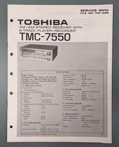 Toshiba TMC-7550 Original Service Manual for FM/AM Stereo Receiver - Picture 1 of 5