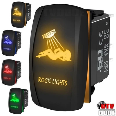50 CALIBER RACING 12V On/Off Toggle Rocker Switch "Rock Lights" Mudflap Girl RZR Teryx Maverick X3