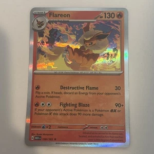 Flareon 136/165 Holo S&V Scarlet & Violet 151 Pokémon NM - Picture 1 of 2