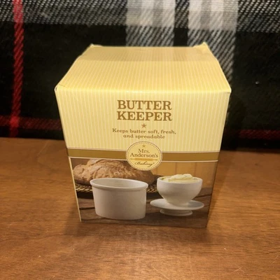 MRS ANDERSON'S Butter Keeper Crock ~ Butter Ceramic Dish **New Sealed**  - Image 1 of 4