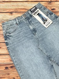 REWASH Denim Maxi Skirt Sz 5 Stretch Slit Light Wash Raw Hem 28W 41L Straight - Bild 1 von 14