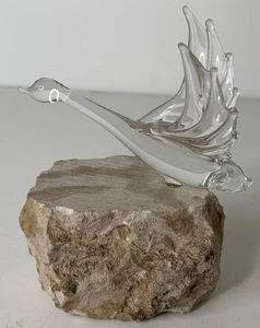 Vintage Crystal & Rock Len Chodirker Canadian Artist Paperweight MCM Decor  - Picture 1 of 7