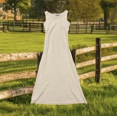 Vtg Ronni Nicole Cottage Linen Maxi Dress Womens M Pink Classic Cottagecore - Image 1 of 4