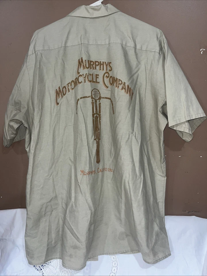 Murphy’s Motorcycle Company Button Up Shirt Work Wear Red Kap Size 2XL - Image 1 of 4
