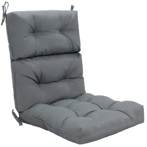 22" x 44" Back Chair Cushion Tufted Pillow Comfortable Seating Pad Office Grey - Picture 1 of 6