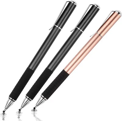 3PC Universal Stylus, 2 in 1 Precision Series Disc Stylus Touch Screen Pen Black - Image 1 of 4