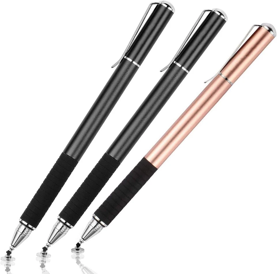 3PC Universal Stylus, 2 in 1 Precision Series Disc Stylus Touch Screen Pen Black - Image 1 of 4