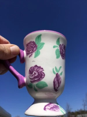 Vintage DESIGN PACK PAC PURPLE ROSE Floral Coffee Tea Mugs UNIQUE SET of 8 5/3 - Image 1 of 4