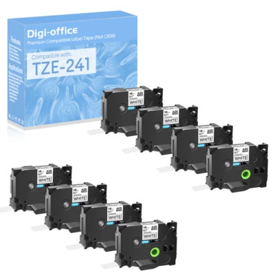 Совместима с Brother 8PK 18 мм белая этикеточная лента TZ-241 TZe241 PT1950 3/4 - Изображение 1 из 4