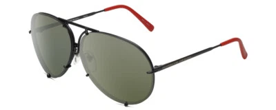 Porsche Design P8478 R Sol Negro Verde Espejo Con / Intercambiable 63mm Lente - Imagen 1 de 4
