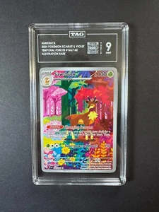 TAG 9 Pokémon Sawsbuck SV05: Temporal Forces Holo Illustration Rare Card 166/162 - Picture 1 of 2