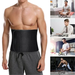 Waist Trimmer for Men Weight Loss Sweat Sport Shaper Sauna Belt Band Fat Burner - Picture 1 of 12