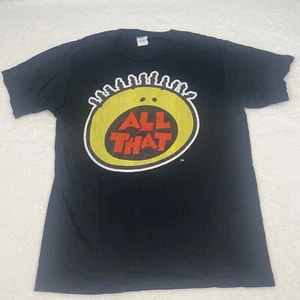 All That Nickelodeon Men's Graphic T-Shirt Sz L Black Retro 90s Graphic Logo - Picture 1 of 6