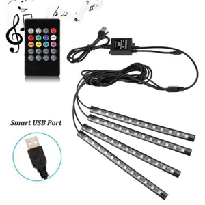 Tiras Luz LED Para Auto Coche Carro Tira De Luces Decoracion Con Control Remoto - Picture 1 of 12