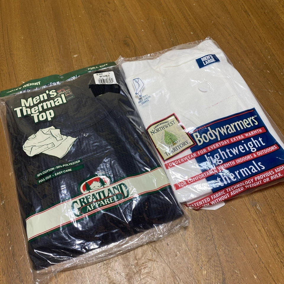 Vintage Thermal Long John Shirt & Pant Set Men's Large NEW READ - Image 1 of 4