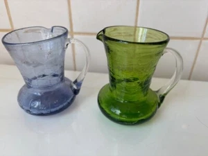 De Colección Lote 2 Cremas de Vidrio Crackle Studio Mangos Transparentes Periwinkle Azul y Verde - Imagen 1 de 4