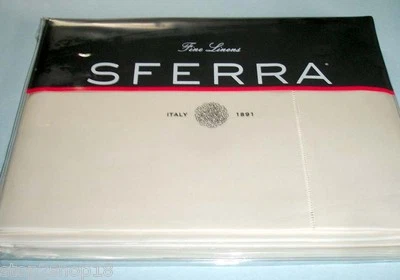 Sferra Giotto Marfil Doble Sábana Plana 590 TC Algodón Egipcio Satén Luminoso Nuevo Foto 1 de 4