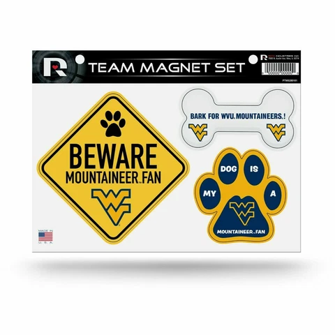 NEW WEST VIRGINIA MOUNTAINEERS PET DOG MAGNET SHEET SET BEWARE FAN LICENSED Cover