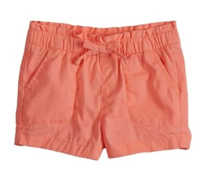 New Jumping Beans Girls Paperbag Waist Shorts 4T Pink Coral Peach Cotton - Picture 1 of 5