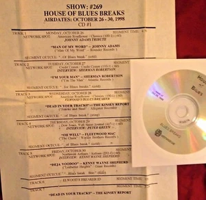 RADIO SHOW: BLUES BREAKS 10/26/98 FLEETWOOD MAC, SHERMAN ROBERTSON, JOHNNY ADAMS - Foto 1 di 1