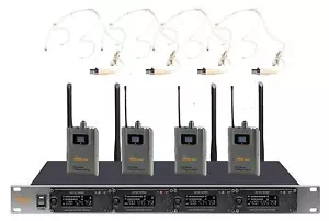 IDOLpro UHF-668H Microfoni auricolari wireless karaoke 4 canali con pilota digitale - Foto 1 di 2