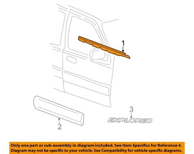 Cinturón de ajuste exterior Ford OEM 01-05 Explorer Sport Trac W'strip 1L5Z3521452AAA Foto 1 de 2