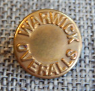 Antique Vtg Uniform Button Work Clothes Warwick Overalls~Apx:3/4"~#1204-C