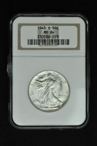 1945 S Walking Liberty Half Dollar - NGC MS64 - Picture 1 of 4