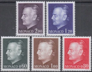 MONACO Sc # 993/47 INCPL (as ISSUED) MNH SET of 5 - PRINCE RAINIER III - Picture 1 of 1
