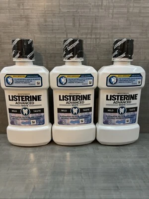 Lot of 3 LISTERINE Advanced White Mild Taste spearmint 8 oz each - Image 1 of 2