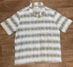 Universal Works Casual Summer Shirt Size Large Relaxed Striped Short Sleeve VGC