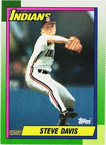 1990 - Topps -- STEVE DAVIS -- Card # 428 -- CLEVELAND INDIANS (Now Guardians) - Picture 1 of 2