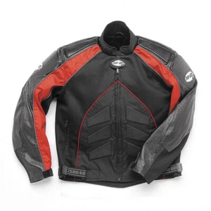 Chaqueta de motocicleta Zero-60 Armalite negra/roja textil/cuero para hombre talla MD - Imagen 1 de 1