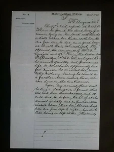 INFORME POLICIAL JACK THE RIPPER, EVIDENCIA PC EL 31 DE AGOSTO DE 1888, REGALO DE HISTORIA - Imagen 1 de 12