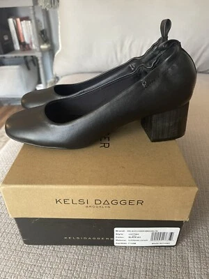 Kelsi Dagger Brooklyn Leather Chunky Heel Slip On Women's 7.5 Business Retro - Image 1 of 4