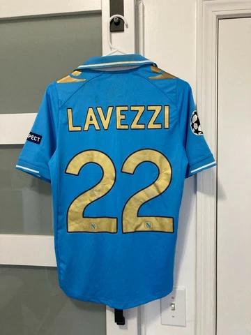 Authentic Lavezzi Napoli 2011-2012 Player Issue Champions League Home Jersey XS Cover