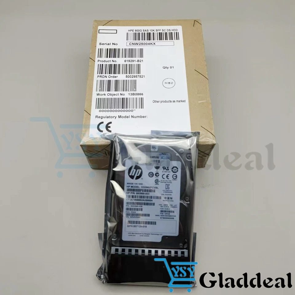 New HP 619291-B21 619463-001 900GB 6G SAS 10K SFF 2.5'' SAS DP Hard Drive HDD - Image 1 of 4
