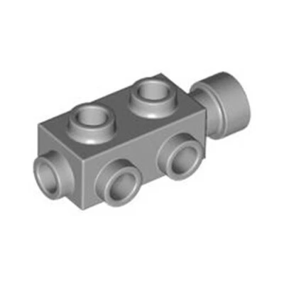Lego Bricks 6x Medium Stone Grey 1x2x2/3 Studs on Sides Motor - 4211502 4595 NEW - Image 1 of 4