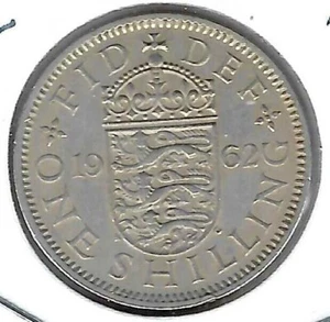 1962 Great Britain Circulated 1 Shilling QEII Coin! (English Crest) - Picture 1 of 2