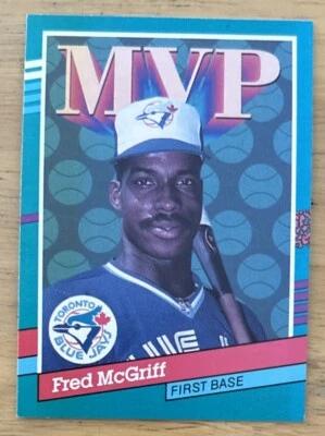 1991 Donruss Fred McGriff MVP Baseball Card #389 Blue Jays 1B EX O/C - Image 1 of 2