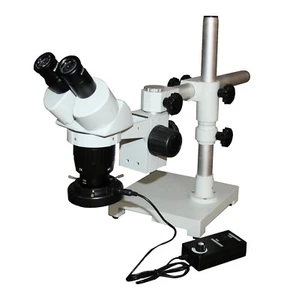 10-20-30-60X Stereo PCB Microscope XYZ UNIVERSAL Boom Stand 100mm WD w 56 LED - Picture 1 of 2