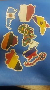 8 National flag/country Themed Stickers For Laptop, Suitcase Folder Etc - Picture 1 of 1