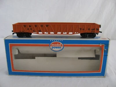 Model Power Trains HO Orange D&RGW Rio Grande Outside Brace Wood Gondola Car EX - Image 1 of 4